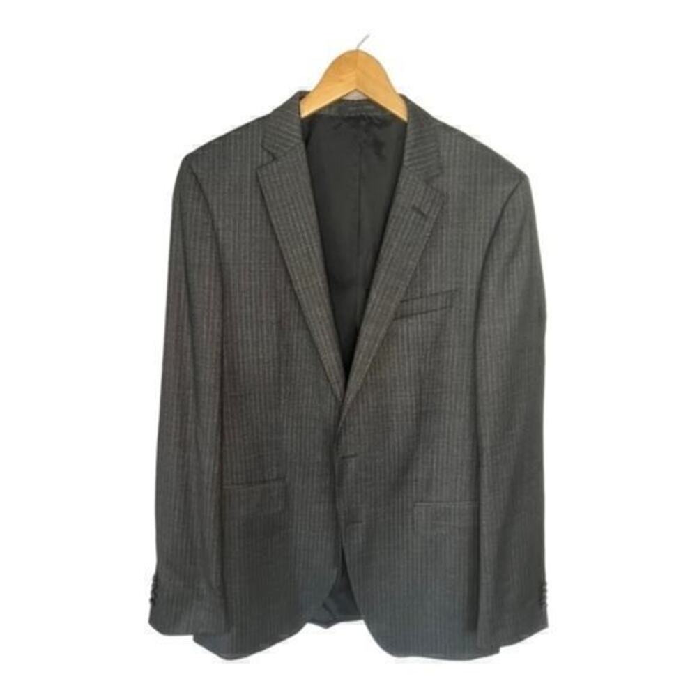BOSS Hugo Boss Huge‎ 6 Genius 5 Grey Pinstripe Virgin Wool Blazer Jacket 42L NWT